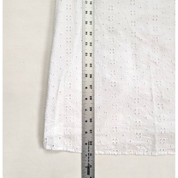 J. Crew Factory White Eyelet Summer Dress Off Shoulder Size XS J0976 - Picture 4 of 6